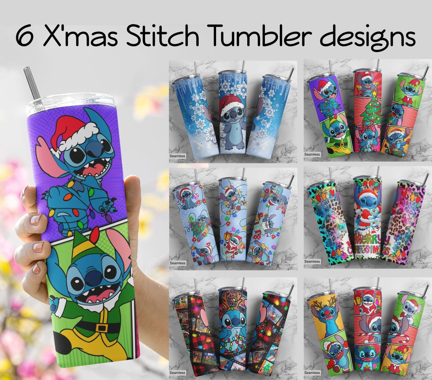 6 Christmas Tumbler Design Sublimation Designs Downloads, Digital download, 20 oz tumbler sublimations, Digital file, tumbler wrap