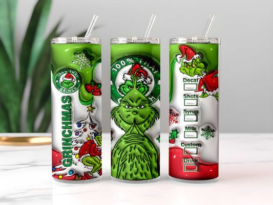 3D Inflated Christmas Tumbler Wrap, Retro Merry Christmas Png, 3D Christmas Png, Christmas Ornament, Christmas Sublimation, Christmas Vibes - VartDigitals