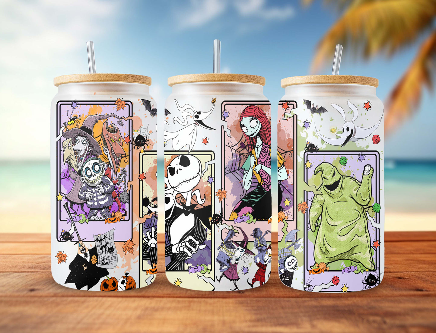 Cartoon Tumbler Wrap, 16oz Can Glass Wrap, Halloween Can Glass, Libbey Can Glass, Horror Movies, Halloween Png, Sublimation Design Png - VartDigitals