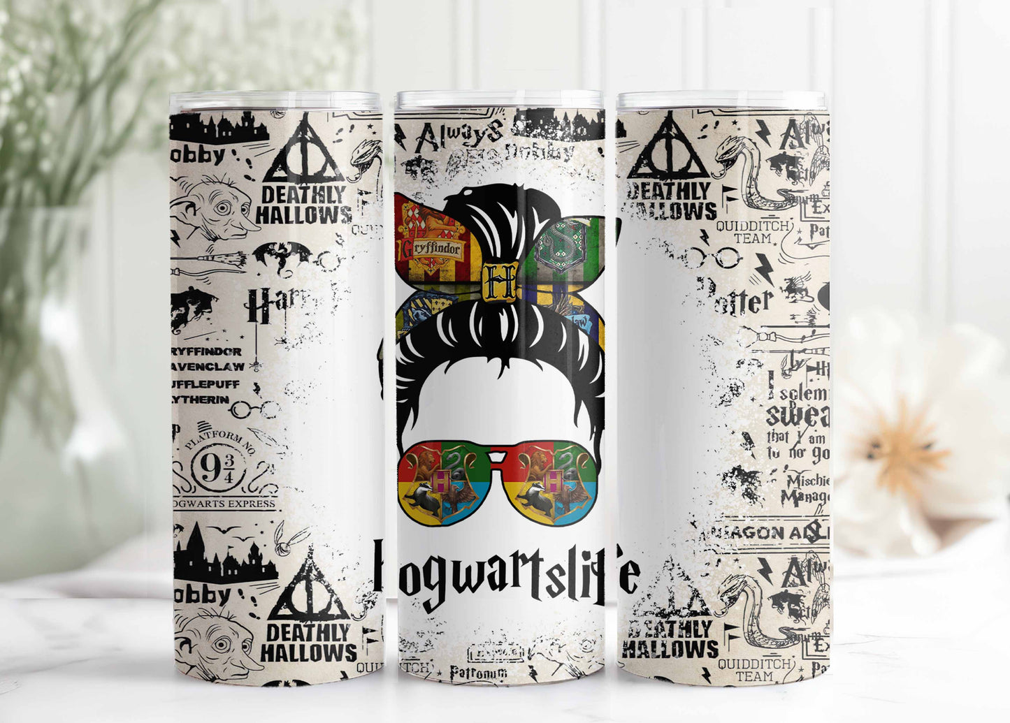 HP Magic Tumbler Wrap PNG - Wizard Tumbler Design 20oz Skinny Tumbler Full Wrap for Sublimation Print - VartDigitals