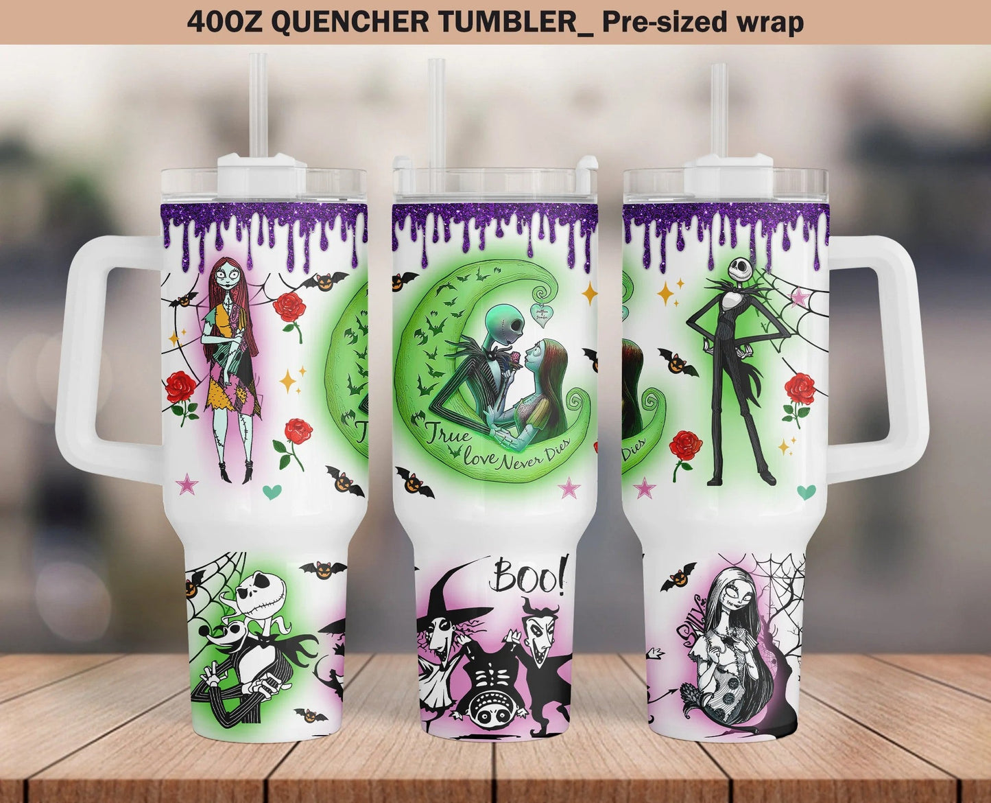 Jack Skellington Png, 40oz Tumbler Wrap, Halloween Tumbler Wrap, 40oz Handle Tumbler, 40oz Halloween Tumbler,Nightmare Before Christmas Wrap - VartDigitals