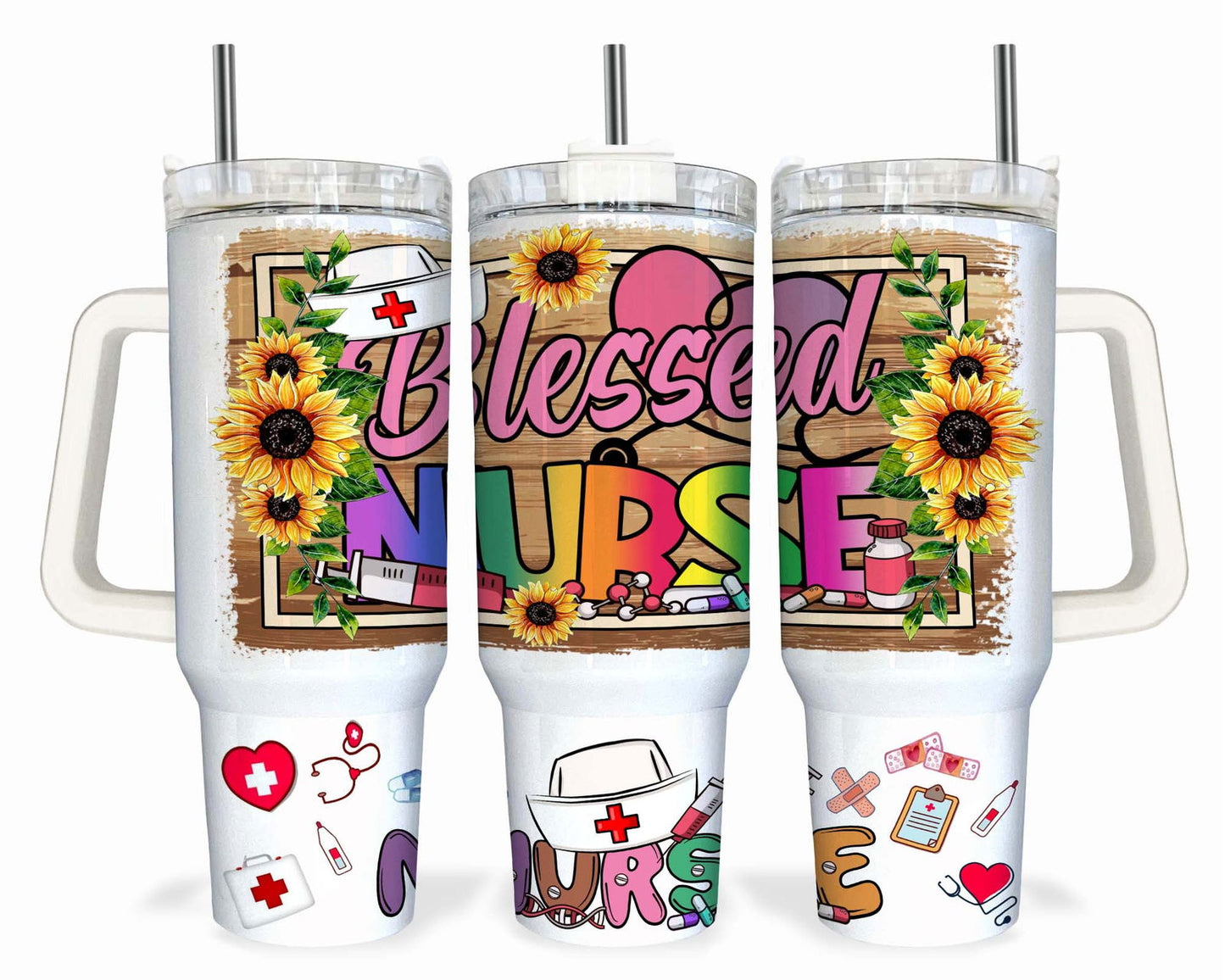 Nurse 40oz Quencher Tumbler Wrap, Gift For Nurse, Nurse Tumbler Png, Nurse Png, 40oz Tumbler Wrap, Digital Download, Nurse Printable 1