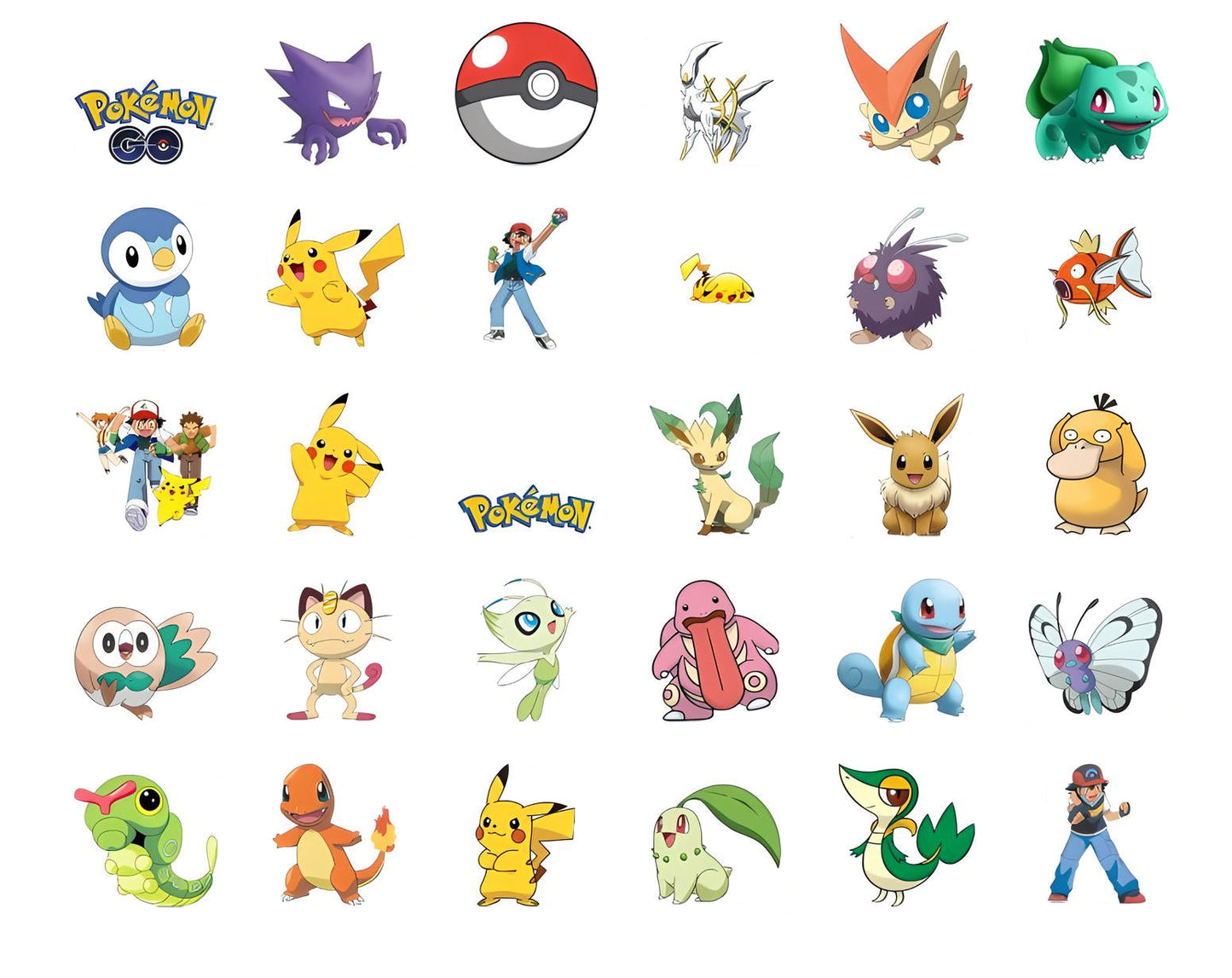 Pokemon PNG Bundle, Pokemon Clipart, Pokemon Birthday, Pokemon Digital Download, Pokemon Characters