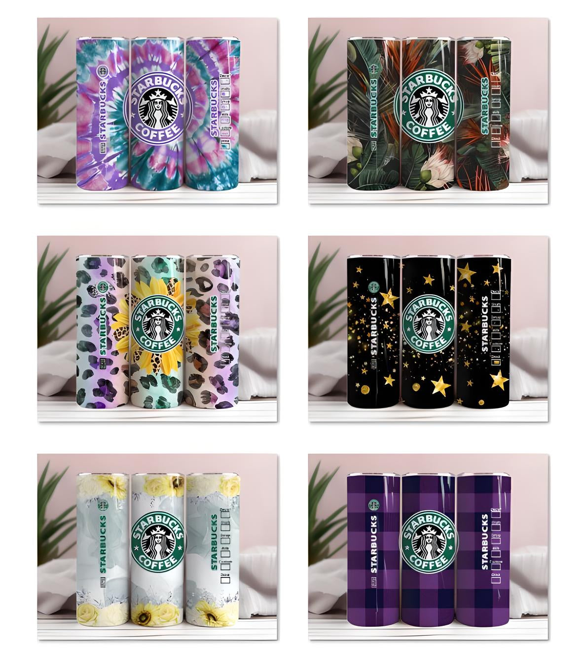 Starbucks 20 oz Tumbler Wrap STRAIGHT TAPERED PNG, Starbucks Hibiscus Tumbler Sublimation Digital Download Tumbler Bundle, Instant Download