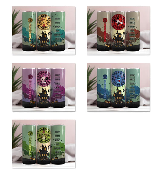 Movie Halloween Disney Character 20oz Skinny Tumbler Sublimation Design, Coffee Cup Straight Tumbler Wrap,Instant Digital Download PNG