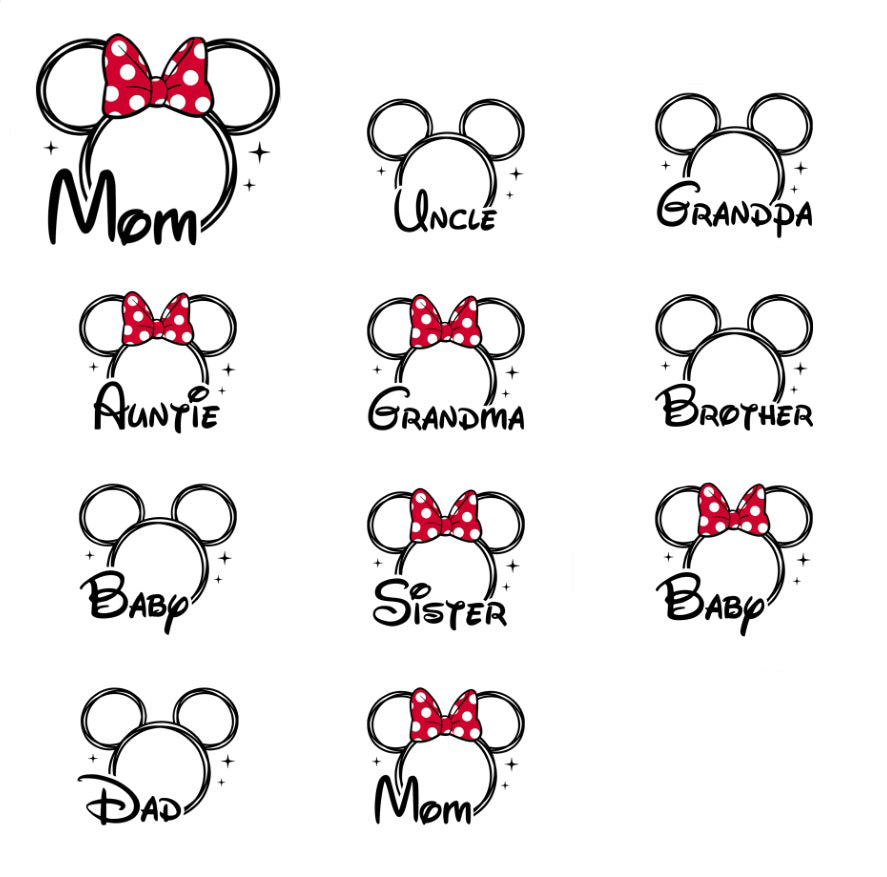 Family Mickey bundle cut files, png high resolution mickey family shirt Bundle, Birthday squad, Ears Mickey, Mickey heads bundle svg