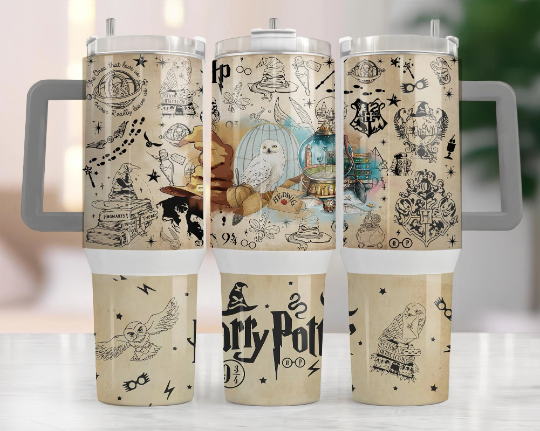 Magic Wizard 40oz Tumbler PNG, HP Quencher Tumbler Sublimation, Wizard Tumbler Png, Potterhead Tumbler, Magic Wrap, Full Tumbler Wrap - VartDigitals