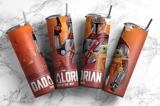 Personalized The Dadalorian Tumbler, This is The Way, Father's Day Gift Stainless Steel Tumbler 20 Oz, Gift For Dad, Best Dad, Dad Tumbler - VartDigitals