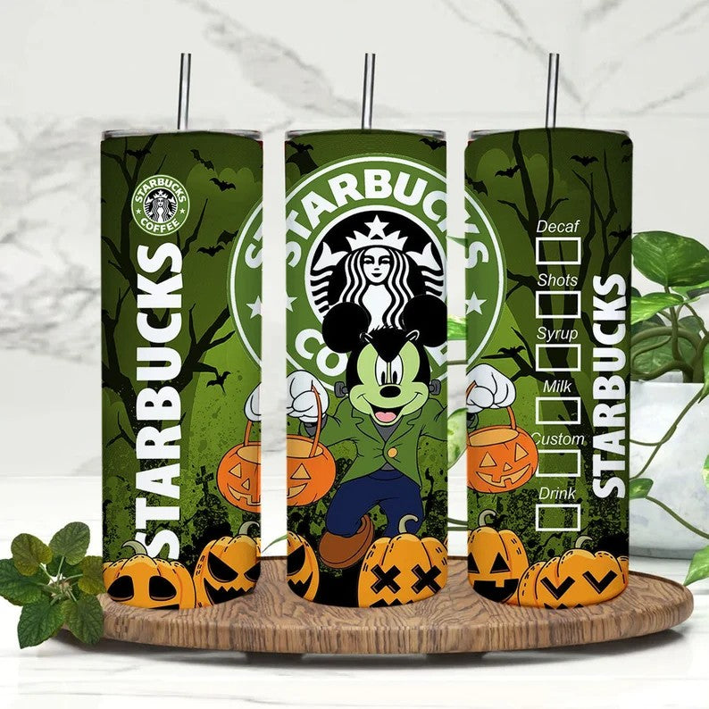 Bundle 20 oz Mickey And Friends Halloween Starbucks Tumbler Wrap, Mickey Tumbler Png, Trick Or Treat, Mickey Horror, Spooky Vibes Png - VartDigitals