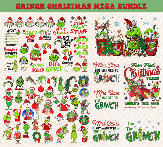 Big Bundle Grinch Christmas Png, Christmas Sublimation, Merry Christmas, Christmas Vibes, Christmas Coffee, Grinch Png, Digital Download - VartDigitals