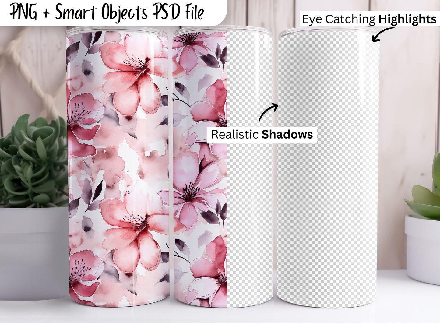 20 Oz Skinny Tumbler Mockup Bundle Canva Tumbler Mockup PSD Smart Objects Mockup Canva Tumbler PNG Mockup Full Wrap Tumbler Mockup - VartDigitals