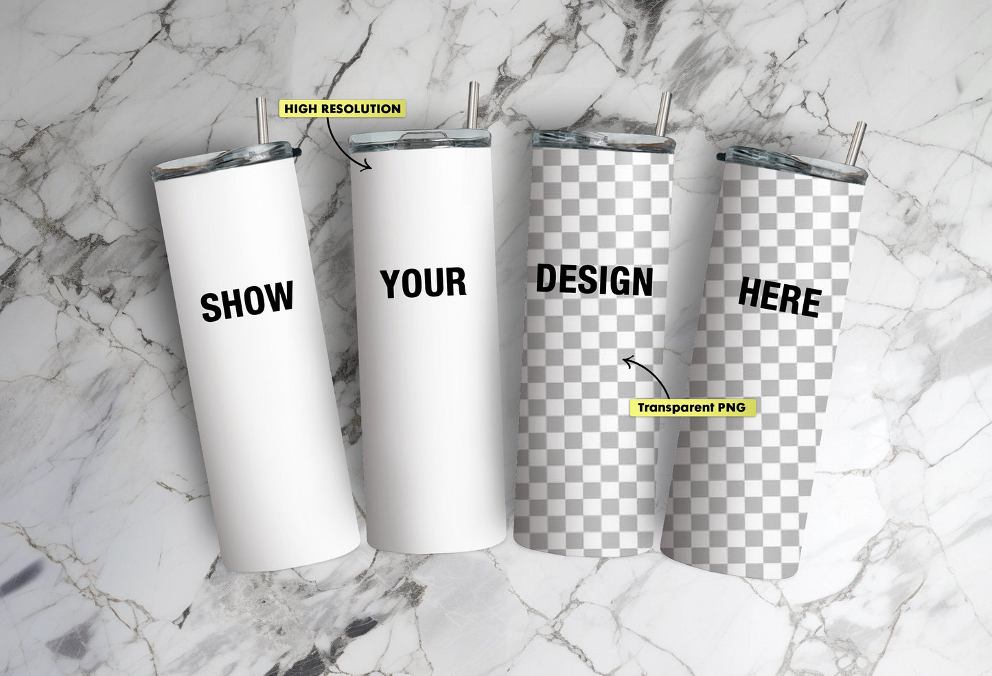 20z Tumbler Arch Flat Lay Mock Up PNG File - Edit in CANVA, Photoshop, and More White Marble Background Tumbler Mock Up - VartDigitals