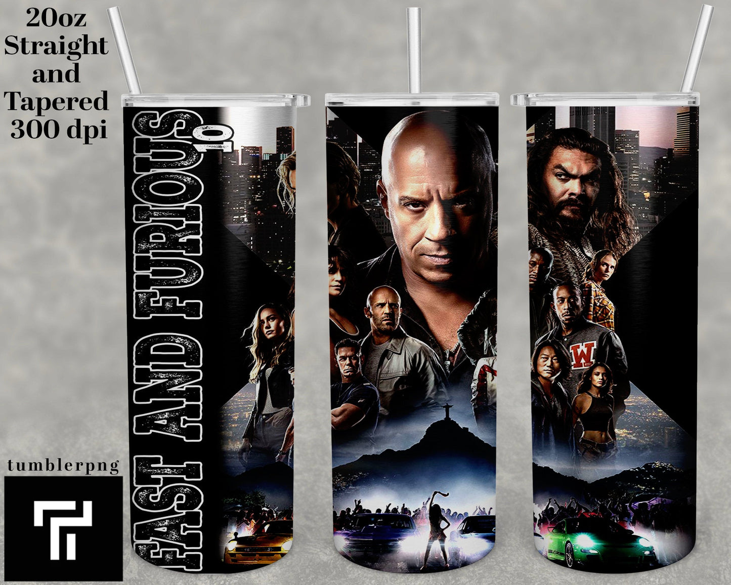 Fast and Furious Tumbler 20 oz Skinny Stitch Tumbler Sublimation Designs, Full Tumbler Wrap, Digital Downloads Png - VartDigitals