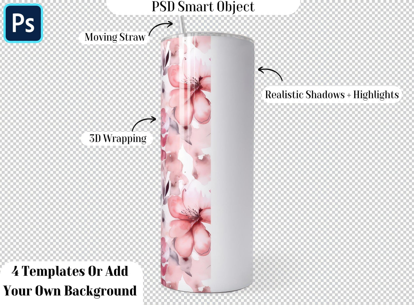 20 Oz Rotating Tumbler Animation Mockup v2 Rotating Tumbler Mockup Spinning Tumbler Mockup Animated Mock Up PSD Tumbler Mockup - VartDigitals