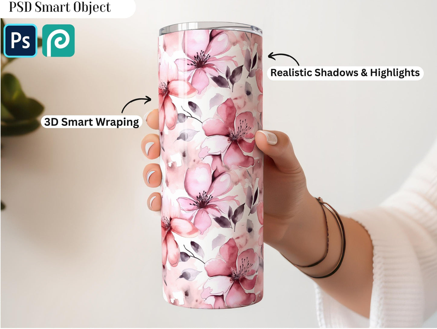 20 Oz Tumbler Mockup Tumbler PSD Mockup Skinny Tumbler Mockup Person Holding Mockup Smart Object PSD Tumbler Hand Mockup - VartDigitals