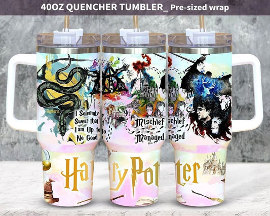 Magic 40 oz Tumbler Wrap PNG, HP Quencher Tumbler Sublimation, Wizard Tumbler Png, Potterhead Tumbler Png, Hogwarts Wrap, Harry Magic - VartDigitals