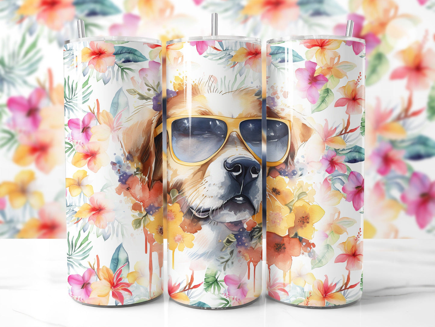 Blurred Background Tumbler Mockup 20Oz Tumbler Mockup Tumbler PSD Mockup Transparent Background Full Wrap Mockup 3 Tumblers Mockup - VartDigitals
