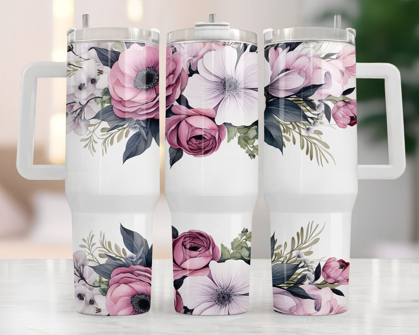 40Oz Tumbler Mockup Canva Tumbler Mockup Png 40oz Quencher Mockup Tumbler Template Full Wrap Mockup, Tumbler Mockup PSD PNG - VartDigitals