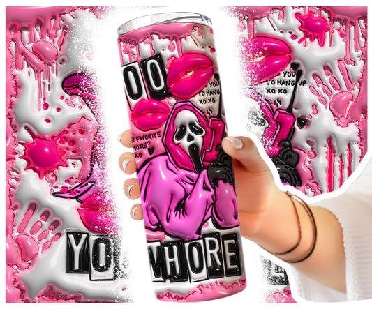 Horror Scream Ghostface Mean Girls Inflated Tumbler,Spooky Vibe Funny Quote Boo You Horror Travel Mug,Birthday Skinny Tumbler Straw 20oz PNG FILE - VartDigitals