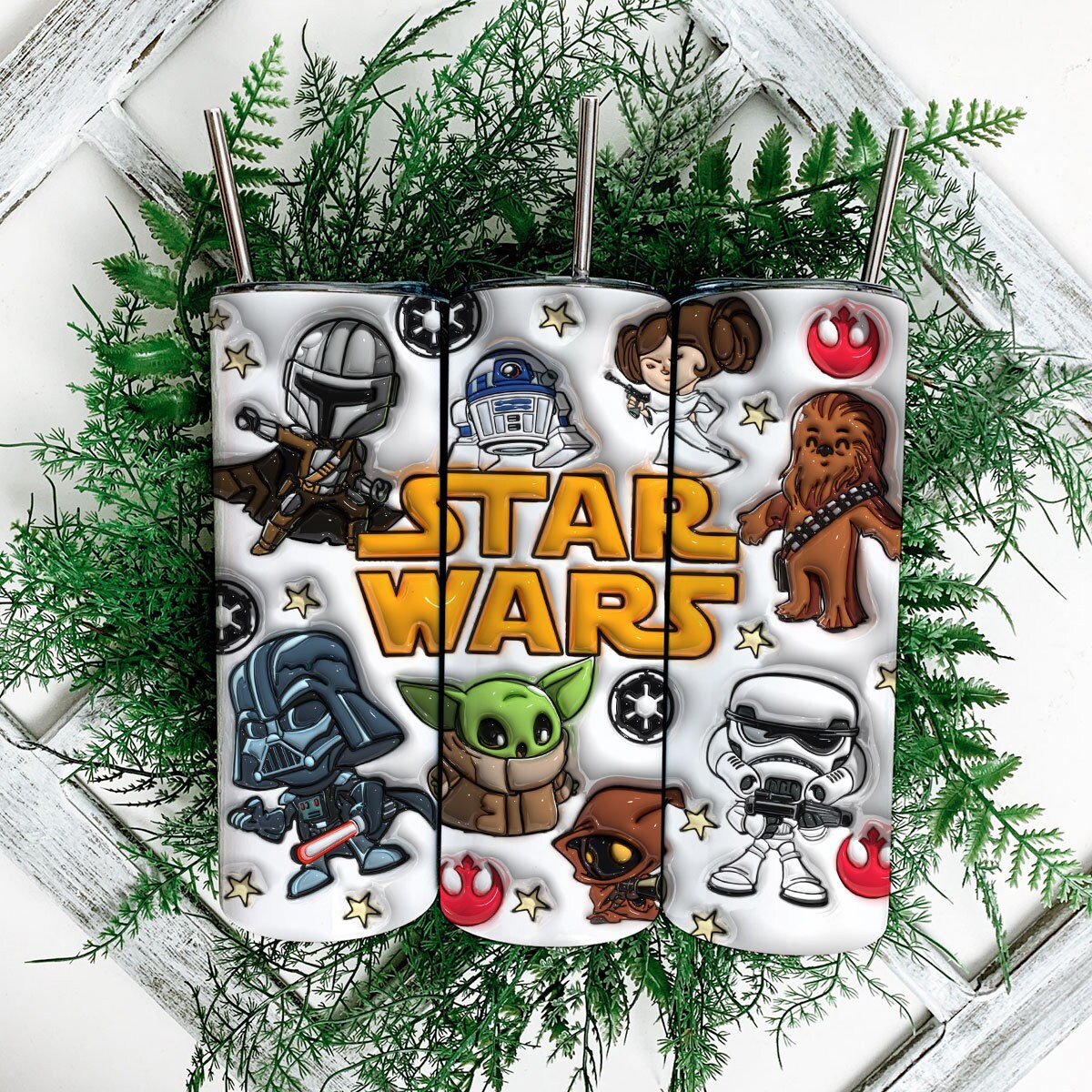 3D Inflated Cartoon Tumbler Wrap, The Galaxy Edge, The Mandalorian, This Is The Way, 3D Cartoon Tumbler Png, Cartoon Characters Wrap - VartDigitals