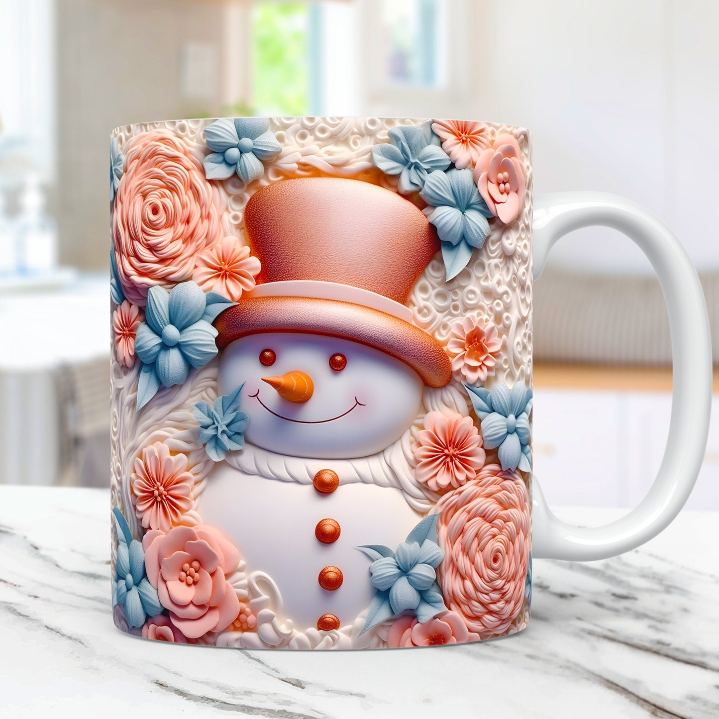 3D Snowman Mug Wrap Christmas Bundle Mug Wrap Sublimation Designs PNG, 11oz and 15oz Mug Template, 3D Christmas Mug Wrap - VartDigitals