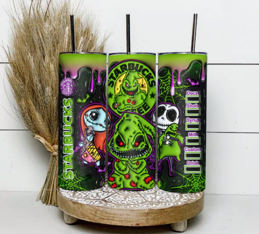 3D Inflated Horror Character Tumbler Wrap, 20oz Skinny Tumbler, Nightmare 3D Inflated, Spooky Vibes Png, Halloween Png, Sublimation Design - VartDigitals