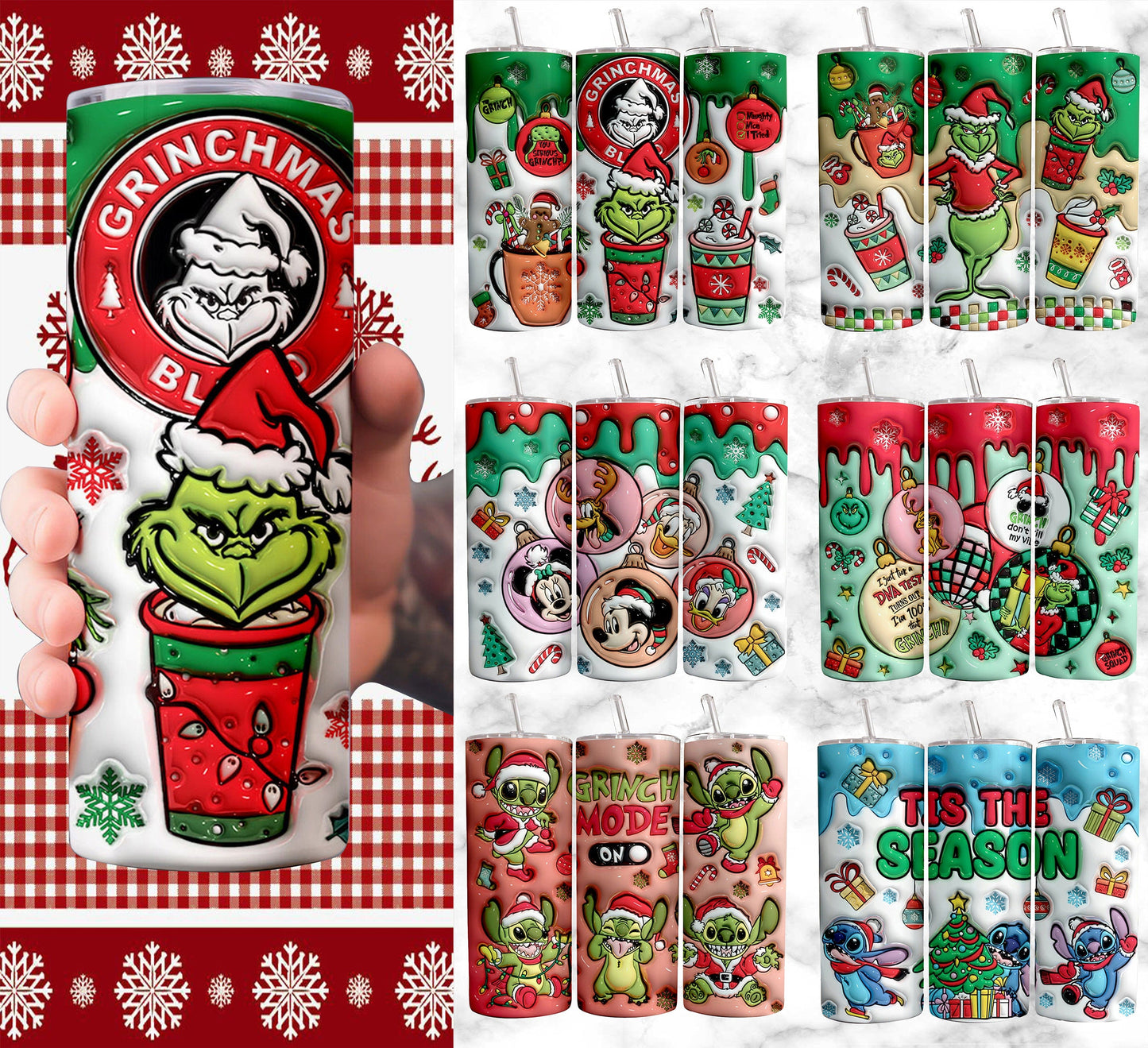 30+ Christmas Tumbler Sublimation Designs 20oz Skinny Tumbler Bundle Wrap, Cartoon Funny Christmas Design Tumbler PNG Bundle Digital - VartDigitals