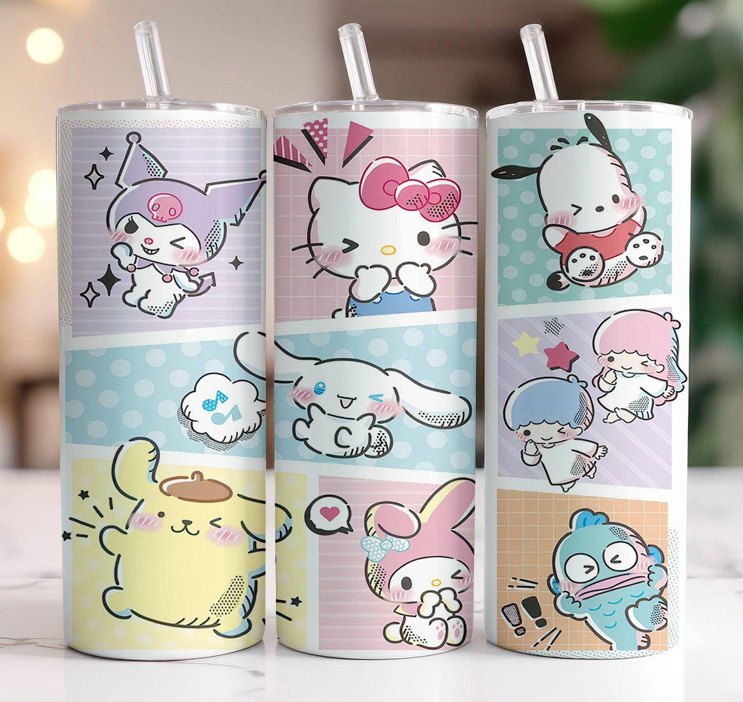 Hello Kitty Coffee Tumbler Bundle, Spring Flower Pink Cat PNG, 20oz Straight Skinny Wrap, Cartoon Tumbler, Tumbler Wrap, Full Tumbler Wrap 58 - VartDigitals