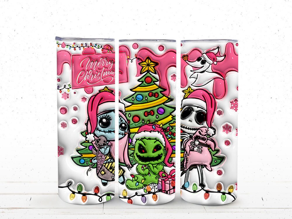 Inflated 3D Cartoon Nightmare Tumbler PNG, 3D Tumbler Design, Christmas Sublimation, 3D Christmas Movie Tumbler, 3D Movie Tumbler Wrap - VartDigitals