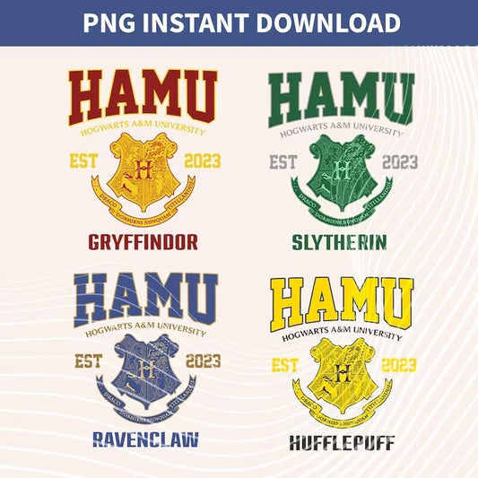 Bundle HAMU House Png, Hamu University, Hamu Acceptance Letter, HP Hogwarts Alumni, Potterhead png, Wizard png, Wizardy Houses Designs