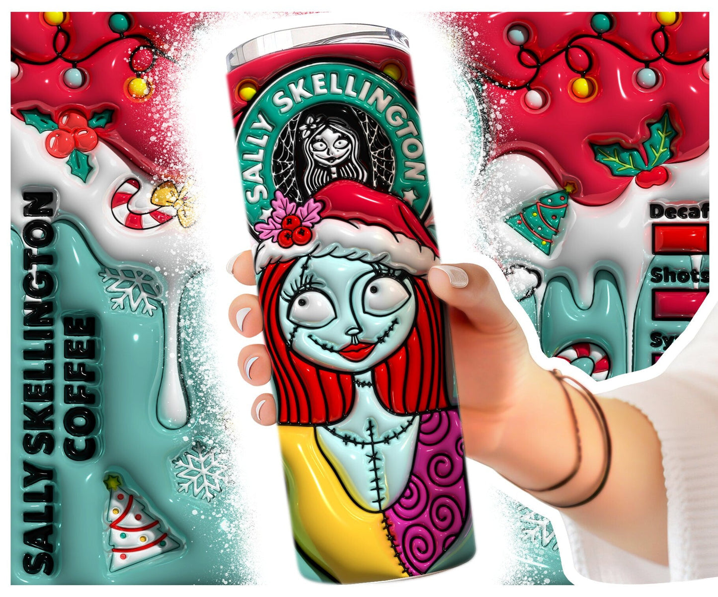 Inflated 3D Nightmare Tumbler PNG, 3D Christmas Movie Tumbler Wrap, 3D Tumbler Design, Mama Tumbler, Christmas Sublimation, 20oz Tumbler PNG - VartDigitals