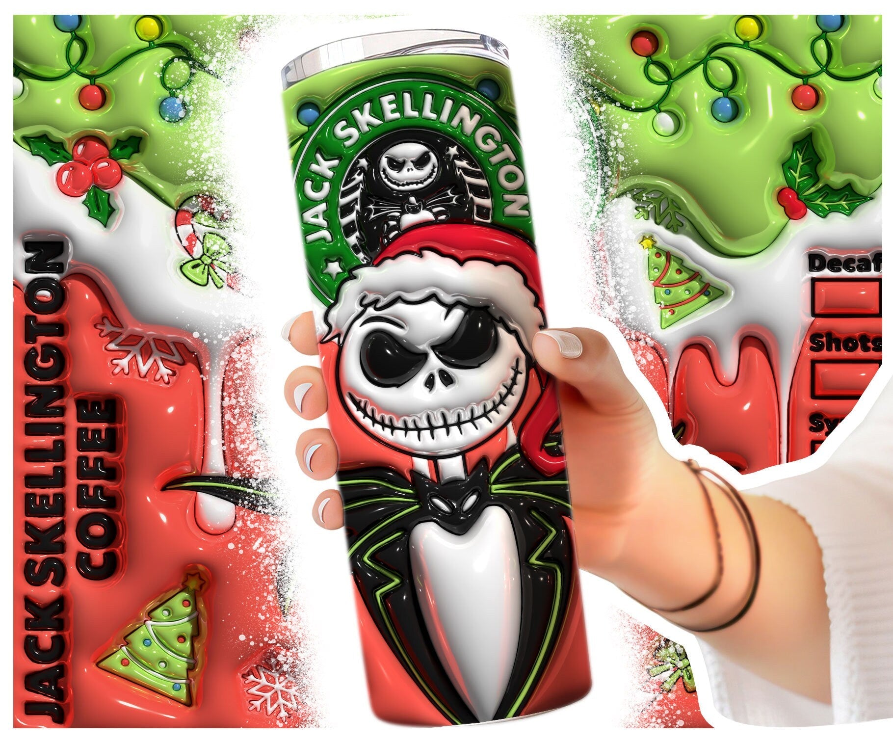 Inflated 3D Nightmare Tumbler PNG, 3D Christmas Movie Tumbler Wrap, 3D Tumbler Design,Christmas Gift, Christmas Sublimation,20oz Tumbler PNG - VartDigitals