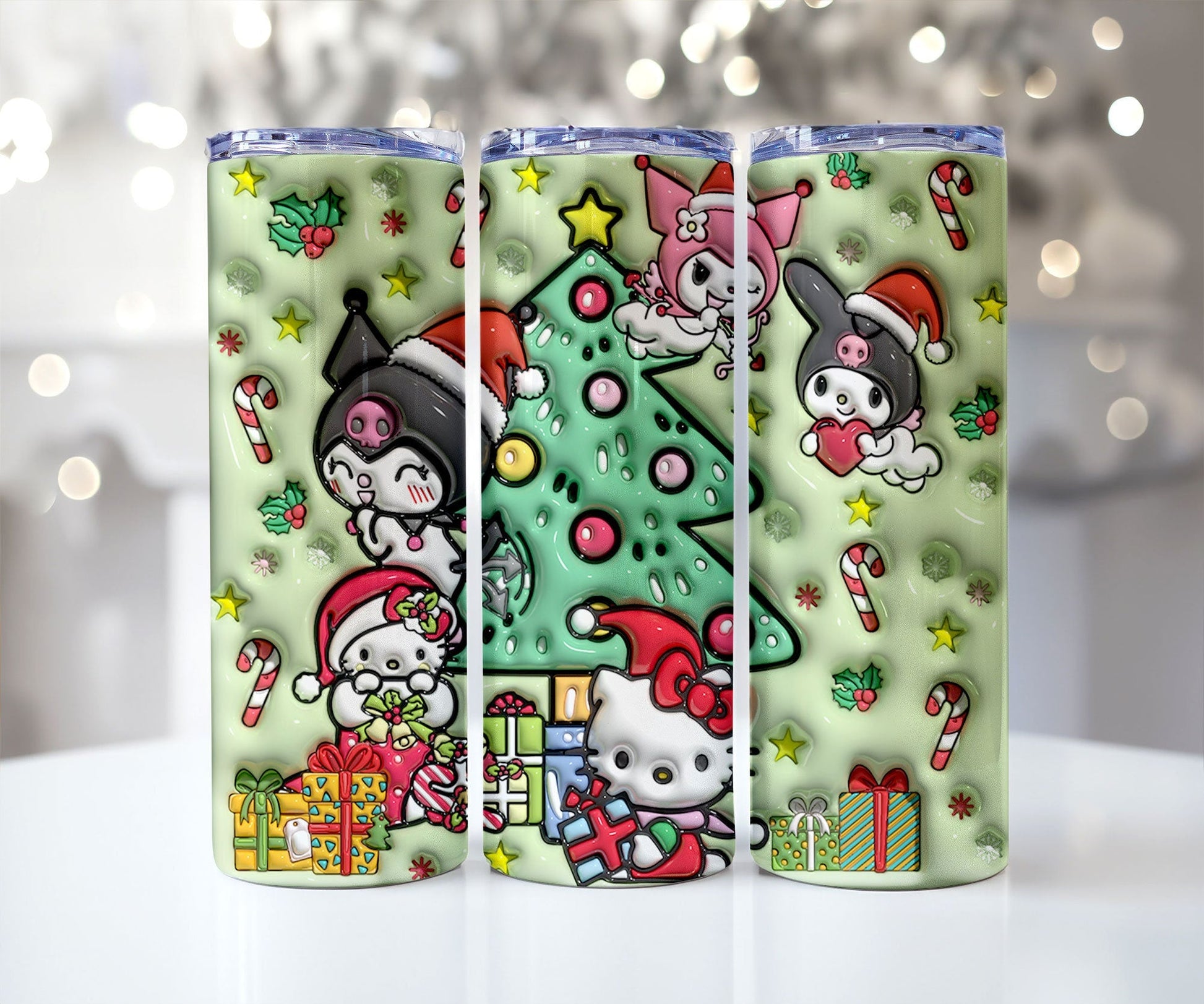 25 Designs 3D Christmas Tumbler Sublimation, 20oz Skinny Tumbler Bundle Wrap, Cartoon Funny Christmas Design Tumbler PNG Bundle Digital - VartDigitals