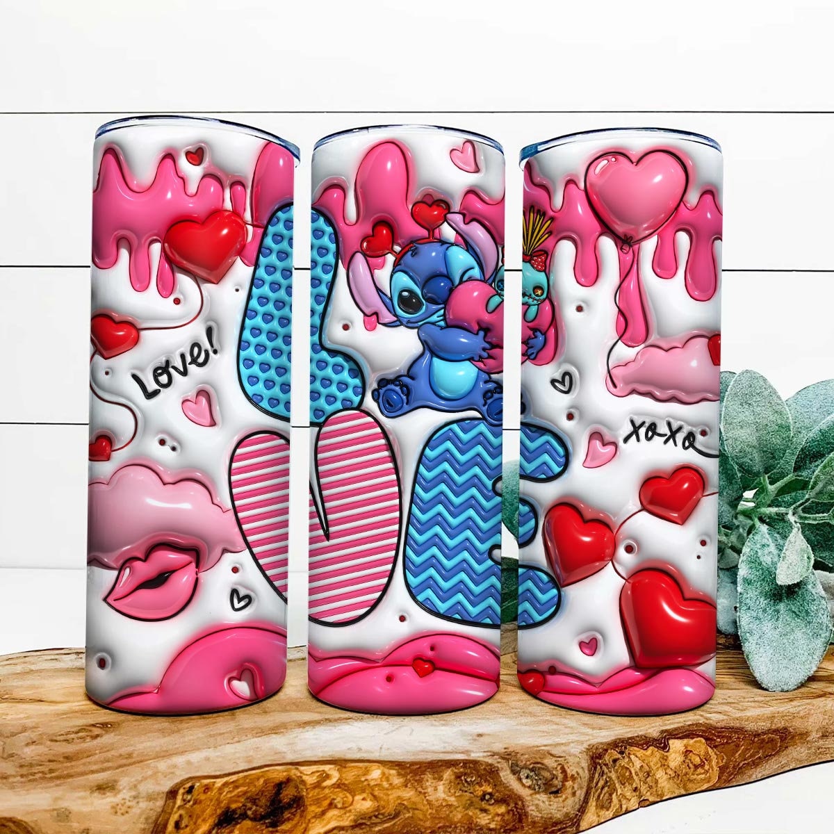 3D Inflated Stitch Valentine Tumbler PNG, 3D Stitch Inflated Valentine Tumbler Wraps, Stitch Love Tumbler Wrap, Valentine Tumbler Png - VartDigitals