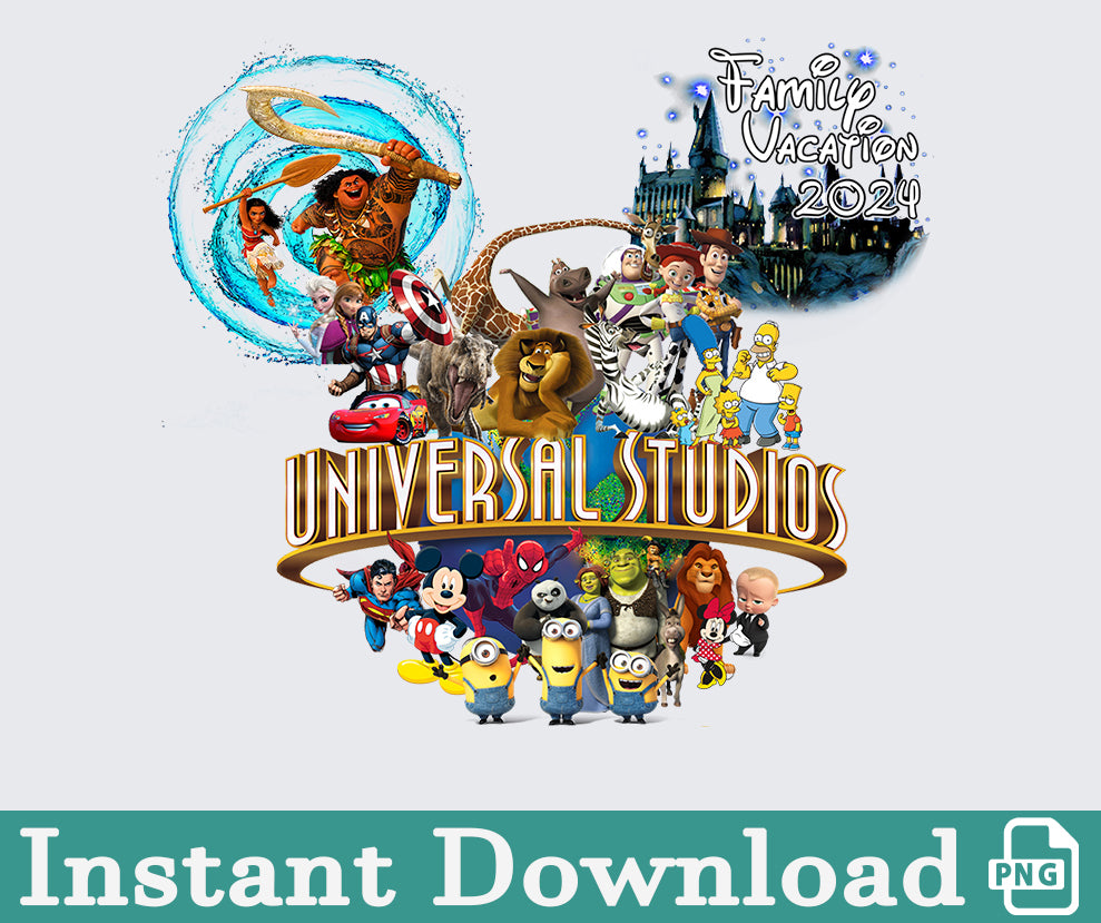 Universal Studio 2024 Png, 2024 Family Trip Png, Universal Studios Trip, Universal Bundle Png, Sublimation Design, Png Download 72
