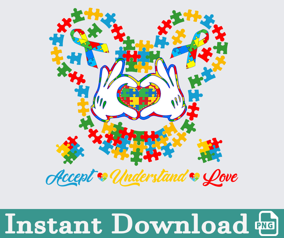 Accept Understand Love Mouse Shirt, Autism Awareness Shirt, Autism Support T-Shirt, Special Education Teacher, Puzzle Piece Shirt 4