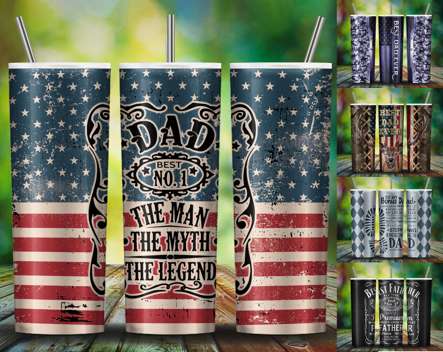 Bundle Dad Tumbler Wrap, 20oz Skinny Straight Wrap, Best Dad Ever Sublimation Bundle, 5 Pack Dad Beer Parody Designs, PNG Files for Sublimation, Dad Tumbler art