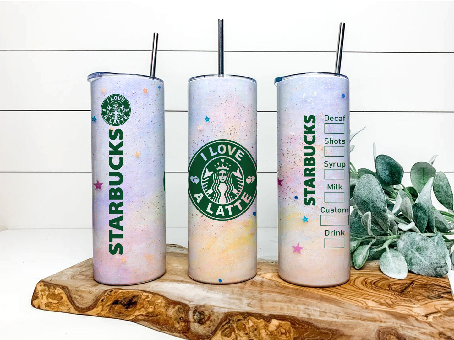 Starbucks Tumbler 20 oz sublimation; Skinny tumbler 20 oz cover; Straight and Wraped Design; Glitter Tumbler Wrap ; Starbucks sublimation