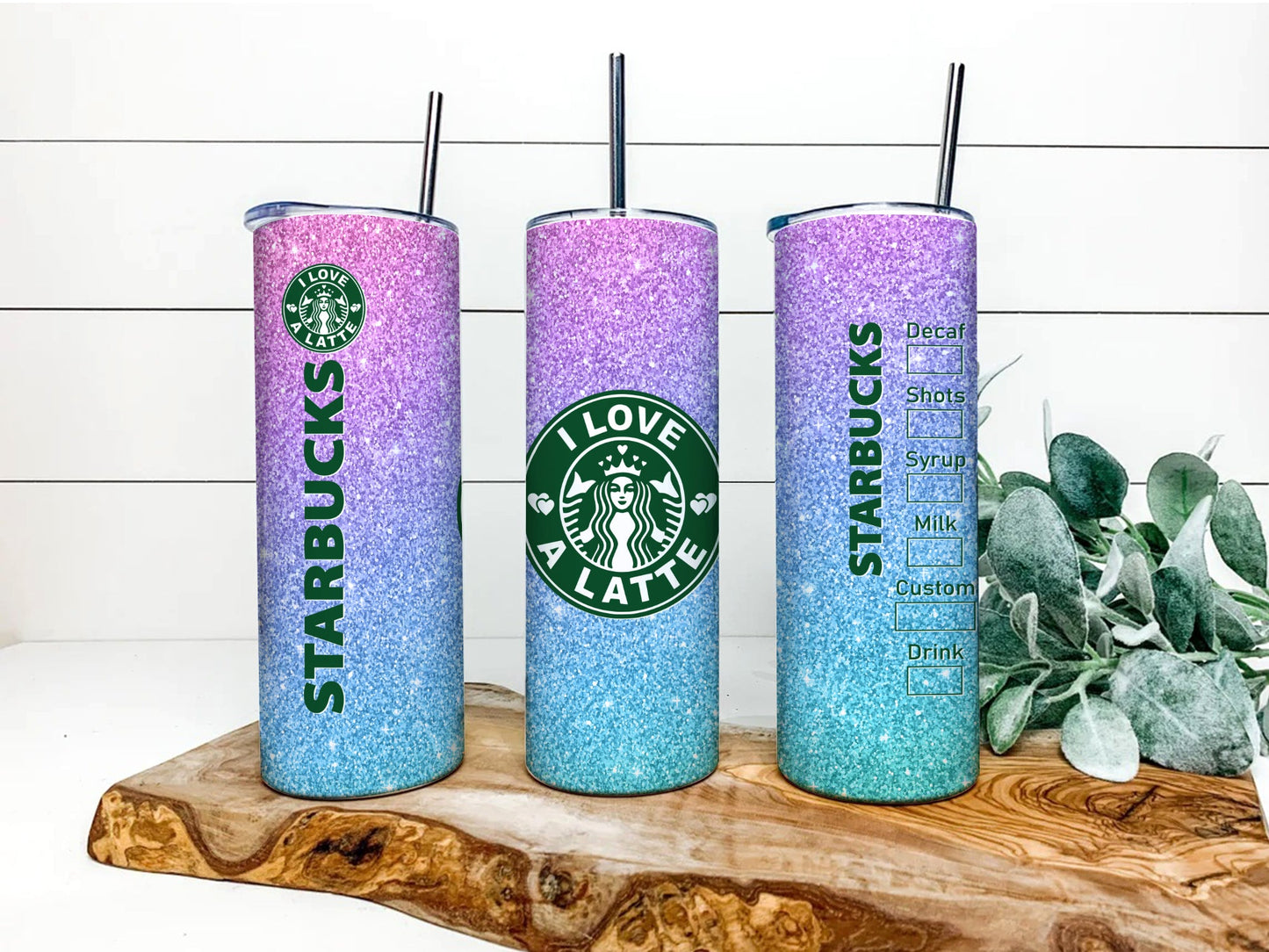Starbucks Tumbler 20 oz sublimation; Skinny tumbler 20 oz cover; Straight and Wraped Design; Glitter Tumbler Wrap ; Starbucks sublimation