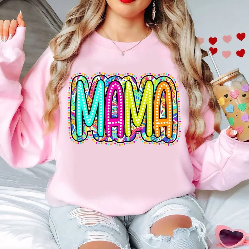 Mama Floral PNG, Mothers Day Bundle Png, Bright Paisley Floral Design Png, Retro Mama Png, Grandma, Autntie, Nana, Mimi, Mom Png Download