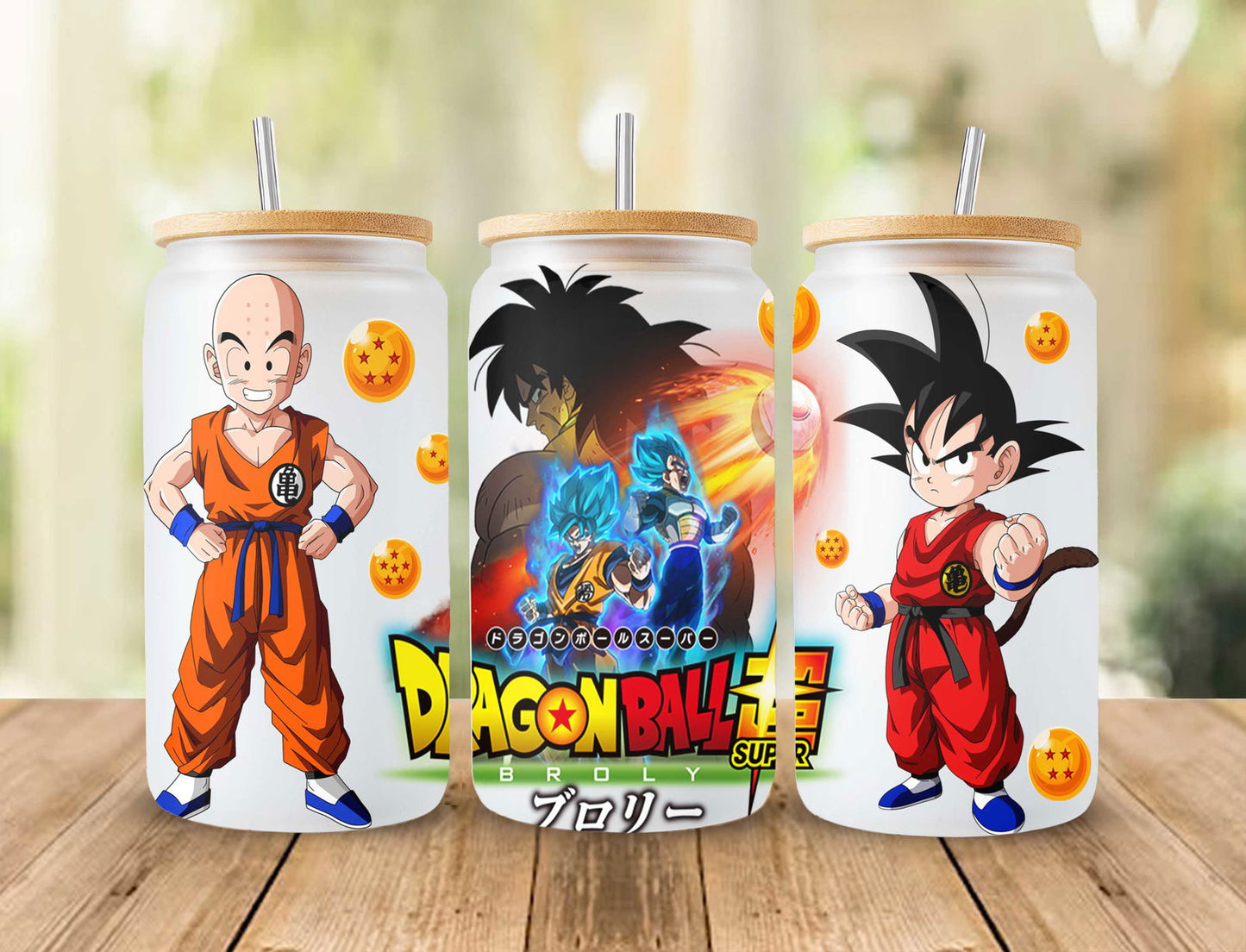 Movie Characters Design, Sgoku and friends Glass Can 16oz, Comics tumbler design, Bestseller Digital File, Dragon Tumbler wrap Sublimation 1