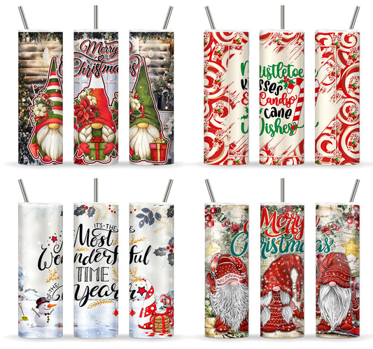 Gnome Tumbler Wrap Bundle, 20oz Skinny Tumbler Wrap PNG