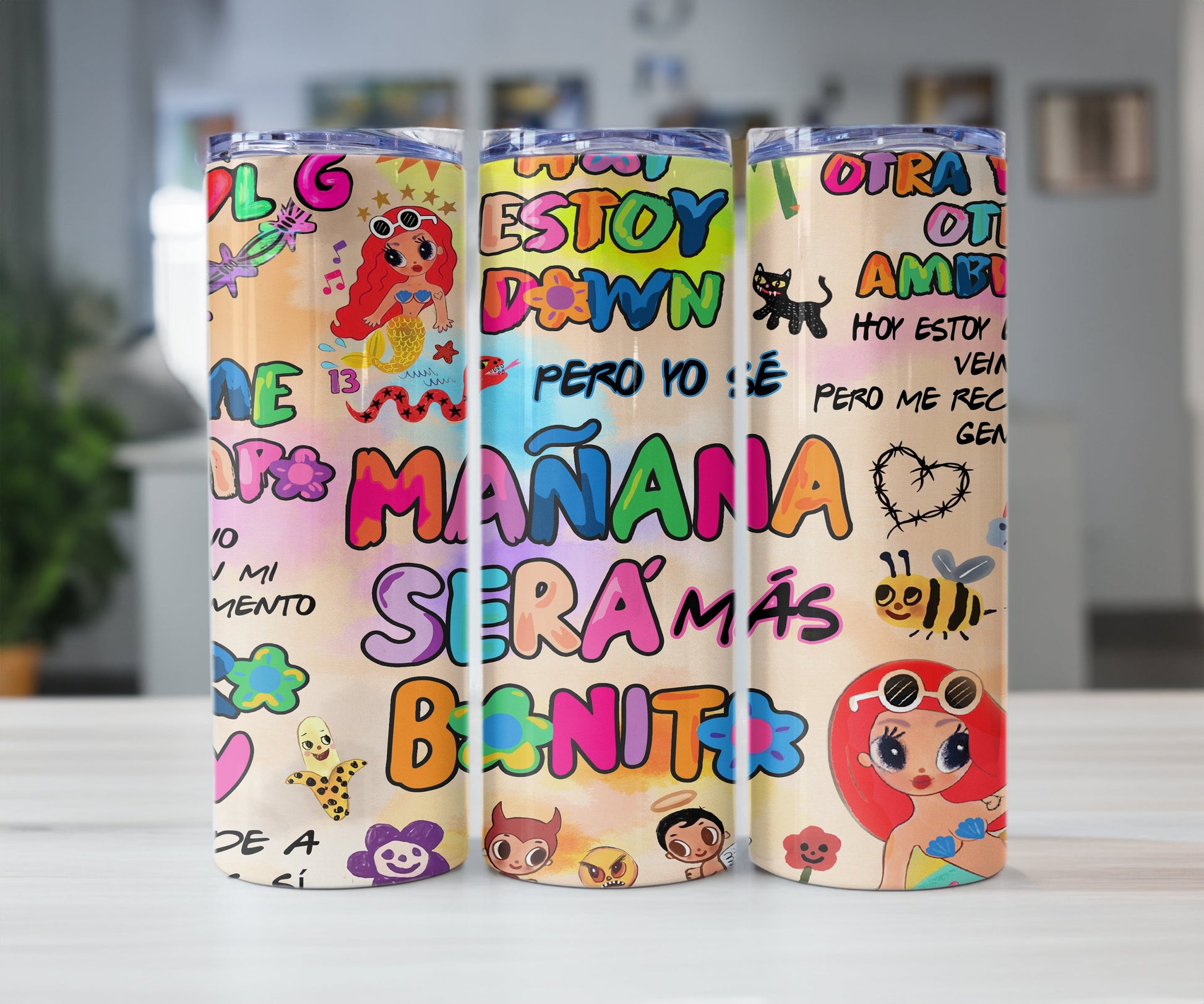 Karol New Album Cover Mañana Será Bonito 20oz Bundle PNG Sublimation Tumbler Wrap, Manana Sera Bonito Tumbler Wrap PNG, Karol G Tumbler Wrap - VartDigitals