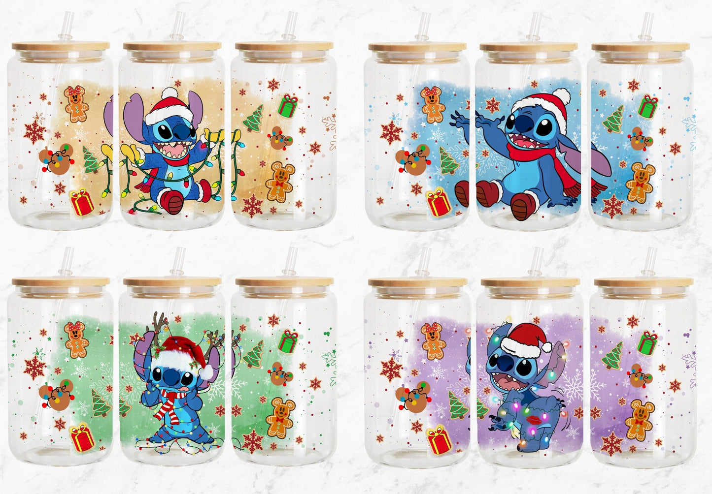 Christmas Cartoon Movie 16oz Glass Can Wrap PNG, Christmas 16oz Libbey Glass Can Wrap, Christmas Can Wrap, Xmas Mexican Png, Xmas Pan Dulce