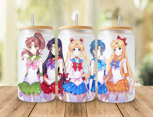 Cartoon Tumbler Wrap, Libbey 16oz Glass Can Design, Cartoon Tumbler - Sublimation Design Digital Download - PNG Active 2