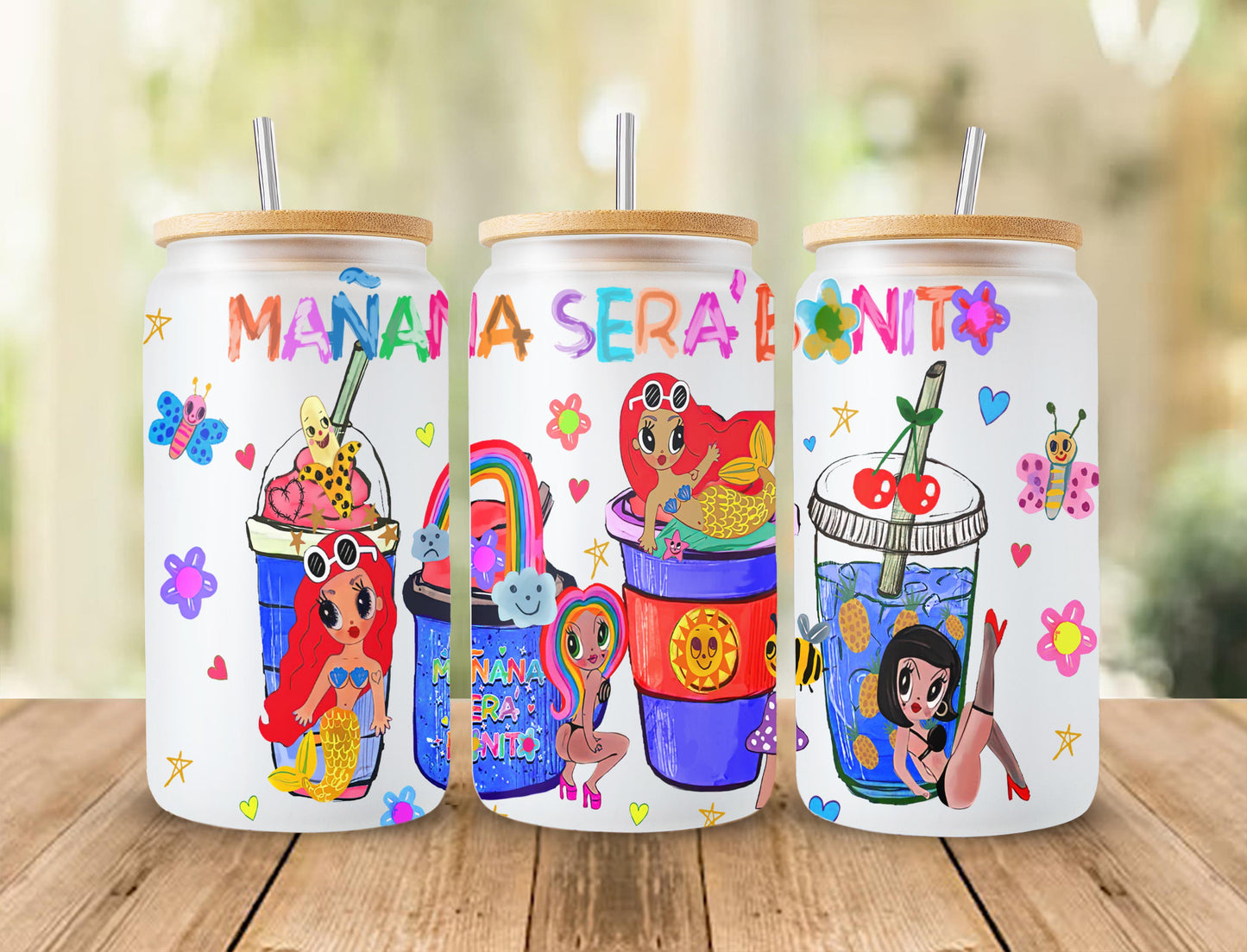 Karol New Mañana Será Bonito 16oz Sublimation Tumbler Wrap, Manana Sera Bonito Tumbler Wrap PNG, Karol G Tumbler Wrap, 16oz can glass wrap