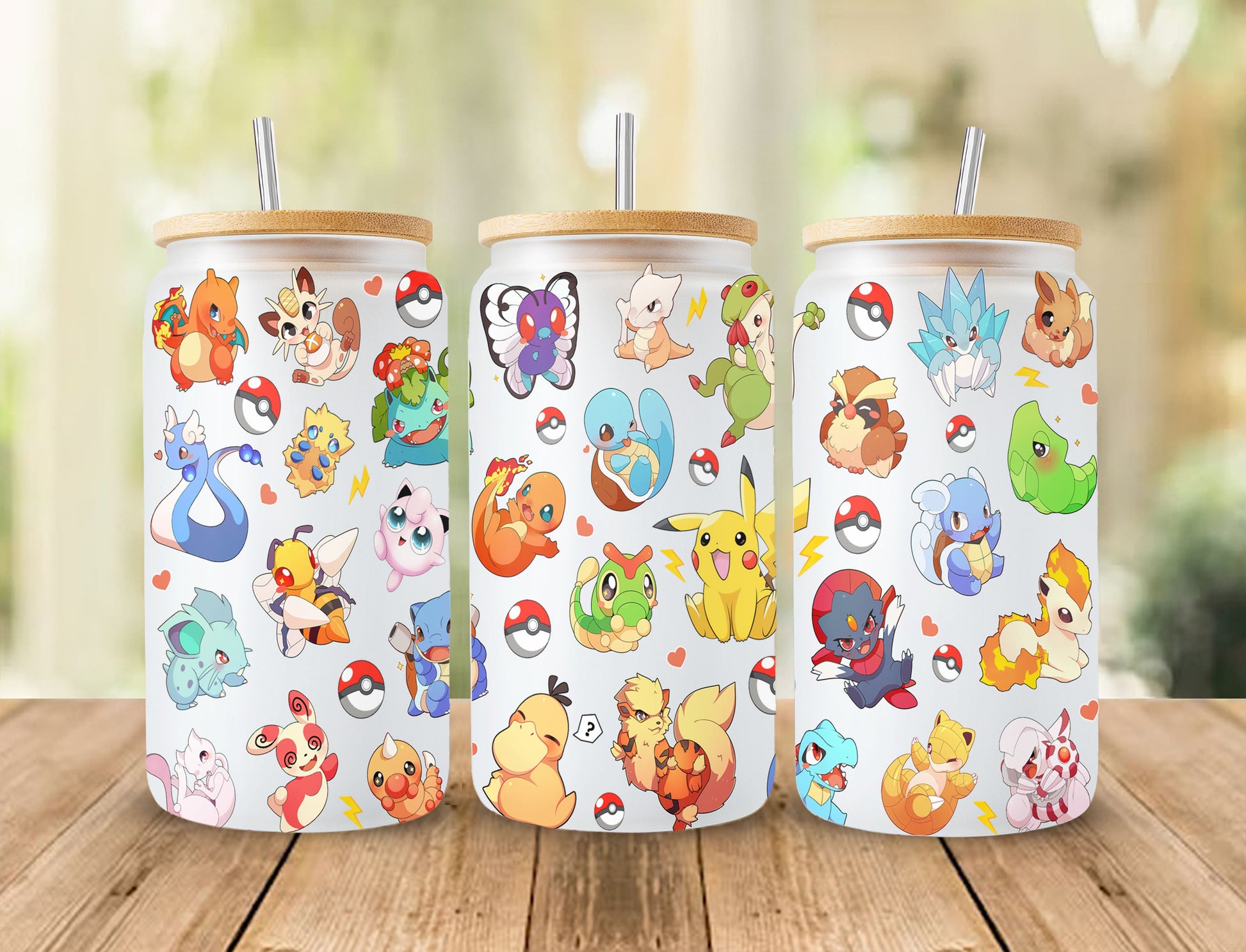 Gotta catch ‘em all Can Glass, Poke Glass Can Wrap, Cartoon Libbey Can Glass 16oz PNG Digital Download - VartDigitals