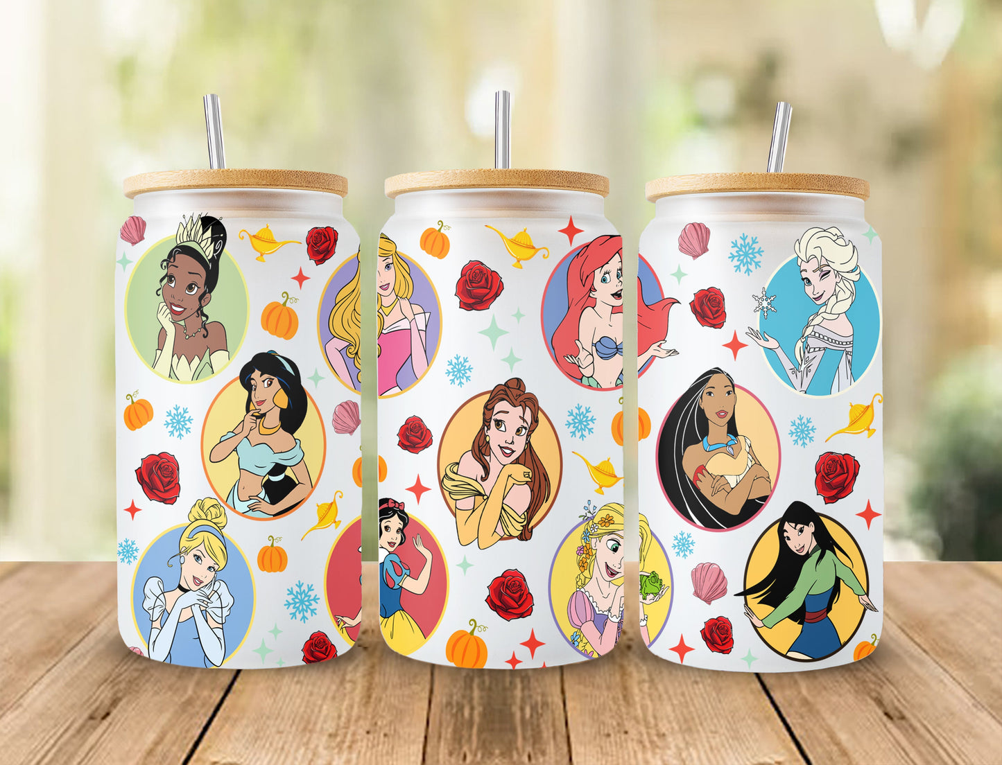 Princess 16oz, Cartoon Tumbler Wrap, Princess Tumbler, 16oz Libbey Can Glass, Cartoon Tumbler, Can Glass Png Download, Full Tumbler Wrap - VartDigitals