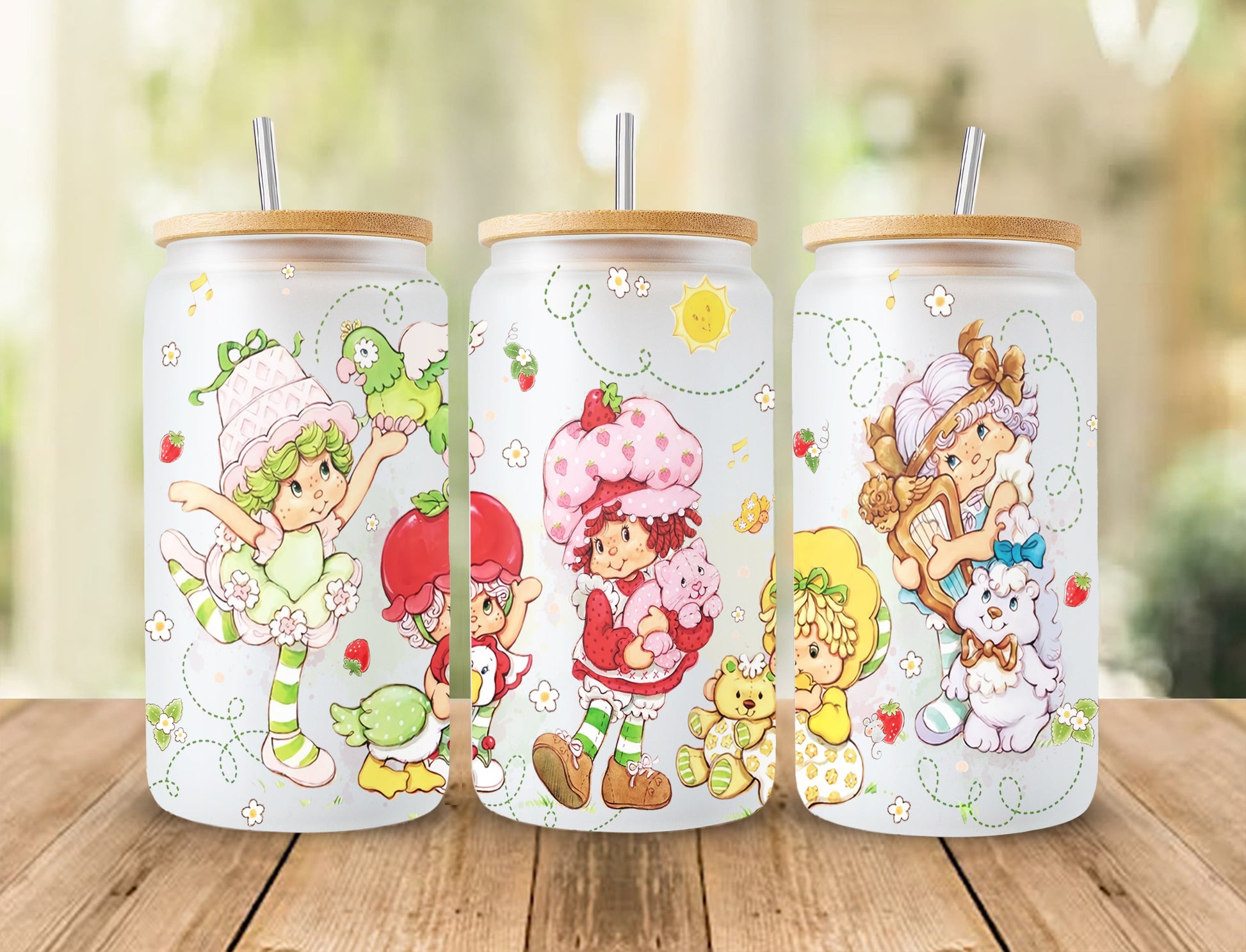 Anime 16 oz glass tumbler digital wrap - VartDigitals