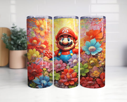 Big Bundle Mario Tumbler, Mario Tumbler 20oz, 20oz Skinny Tumbler, Cartoon Tumbler, Video Game Skinny Tumbler 17 - VartDigitals